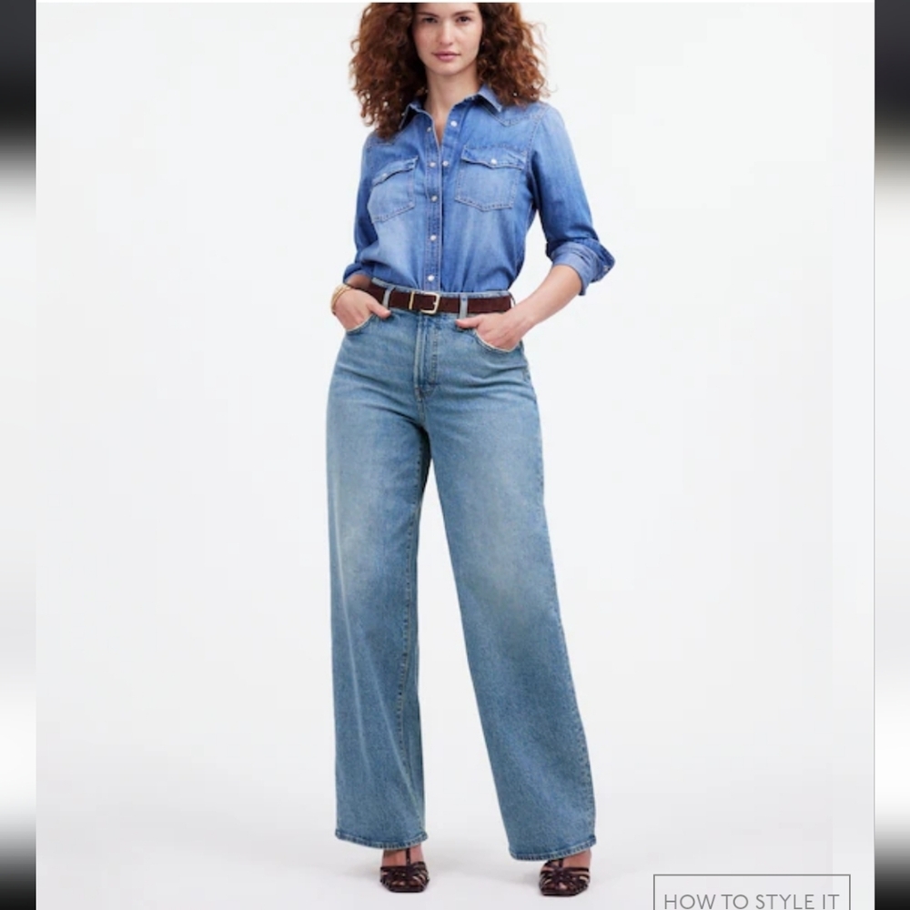 Madewell The Curvy Perfect Vintage Wide-leg High Rise Jeans Sz. 28x29.
